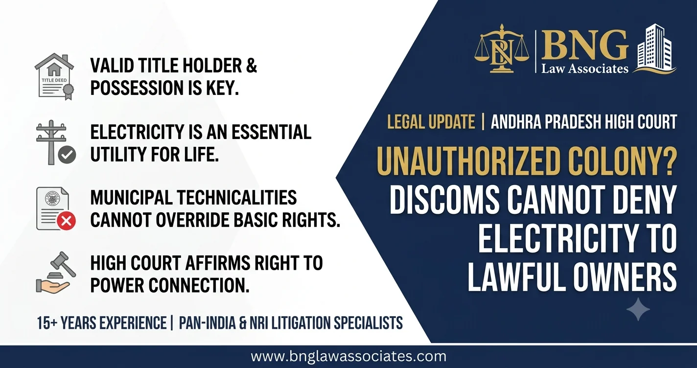 Electricity Connection in Unauthorized Colonies: What the Andhra Pradesh High Court Actually Decided